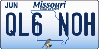 MO license plate QL6N0H