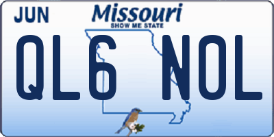 MO license plate QL6N0L