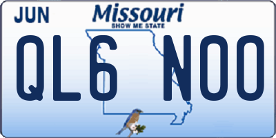 MO license plate QL6N0O