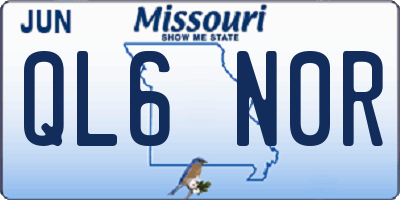 MO license plate QL6N0R