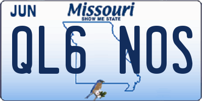 MO license plate QL6N0S