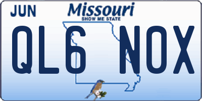 MO license plate QL6N0X