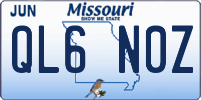 MO license plate QL6N0Z