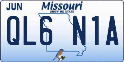 MO license plate QL6N1A