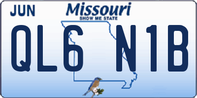MO license plate QL6N1B