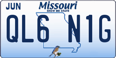 MO license plate QL6N1G