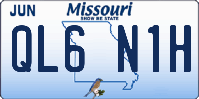 MO license plate QL6N1H