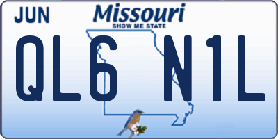 MO license plate QL6N1L