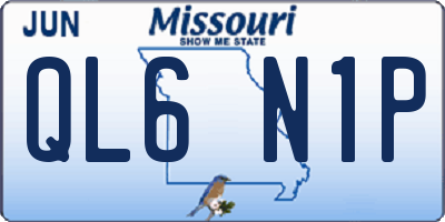 MO license plate QL6N1P