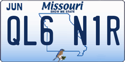 MO license plate QL6N1R