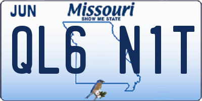 MO license plate QL6N1T