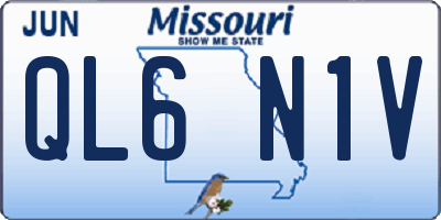 MO license plate QL6N1V