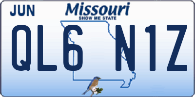 MO license plate QL6N1Z