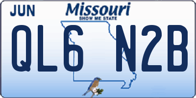 MO license plate QL6N2B