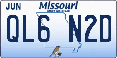 MO license plate QL6N2D
