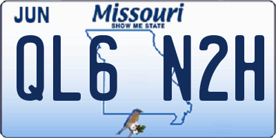 MO license plate QL6N2H