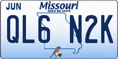 MO license plate QL6N2K