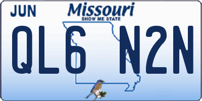 MO license plate QL6N2N