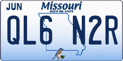 MO license plate QL6N2R