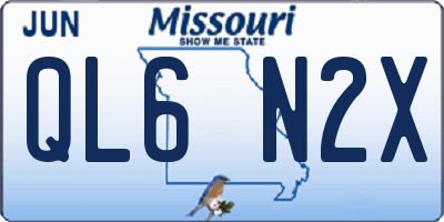 MO license plate QL6N2X