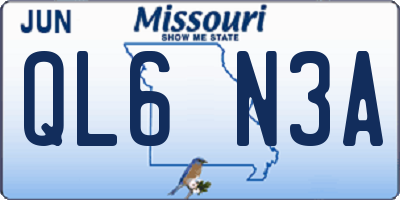 MO license plate QL6N3A