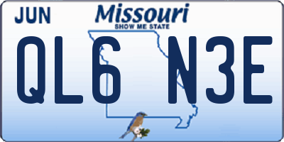 MO license plate QL6N3E