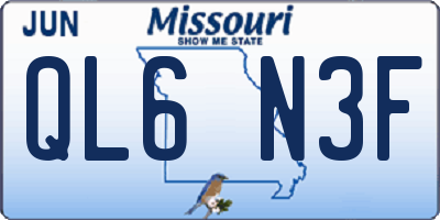 MO license plate QL6N3F