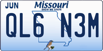 MO license plate QL6N3M