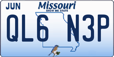 MO license plate QL6N3P