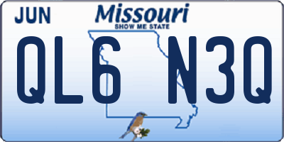 MO license plate QL6N3Q
