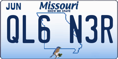 MO license plate QL6N3R