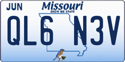 MO license plate QL6N3V