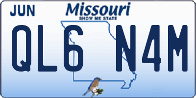 MO license plate QL6N4M