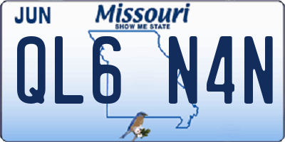 MO license plate QL6N4N