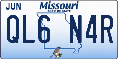 MO license plate QL6N4R
