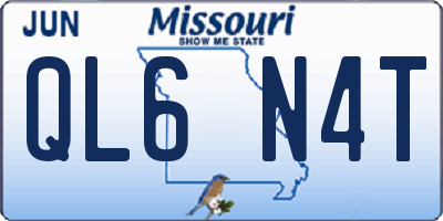 MO license plate QL6N4T