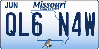 MO license plate QL6N4W