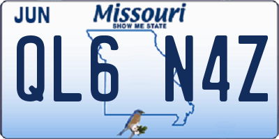 MO license plate QL6N4Z