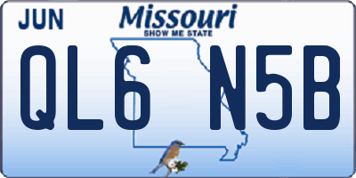 MO license plate QL6N5B
