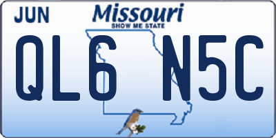 MO license plate QL6N5C
