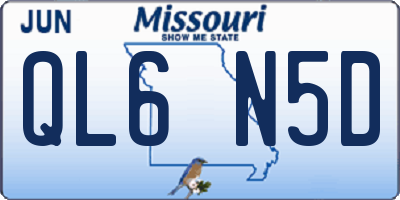 MO license plate QL6N5D