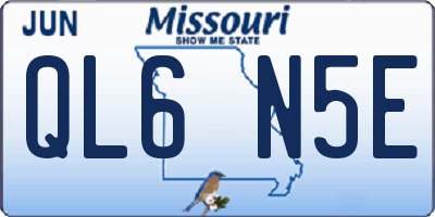 MO license plate QL6N5E