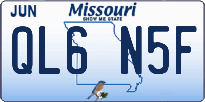 MO license plate QL6N5F