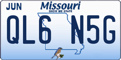 MO license plate QL6N5G