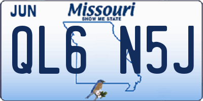 MO license plate QL6N5J