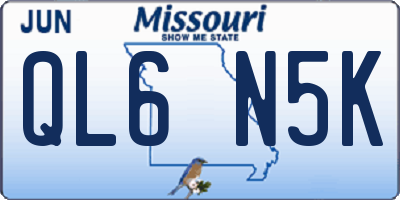 MO license plate QL6N5K