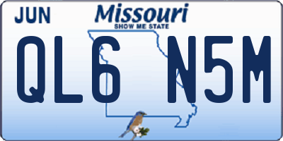 MO license plate QL6N5M