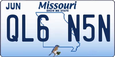 MO license plate QL6N5N