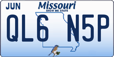 MO license plate QL6N5P