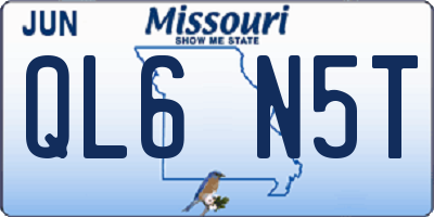 MO license plate QL6N5T